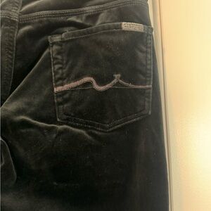 7 For All Mankind Black Velvet Flare 29